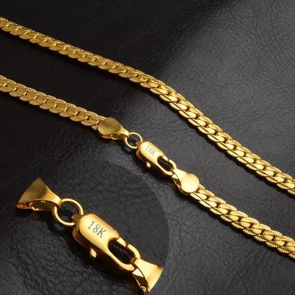 18K gold plated snake chain necklace - Picture 3 of 4